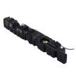 A black 45 gallon replacement fuel tank for Mercedes Sprinter vans.