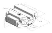 Technical drawing of a 35 Gallon Spare Tire Replacement Fresh/Grey Water Tank 2007-2025 Mercedes Sprinter 144