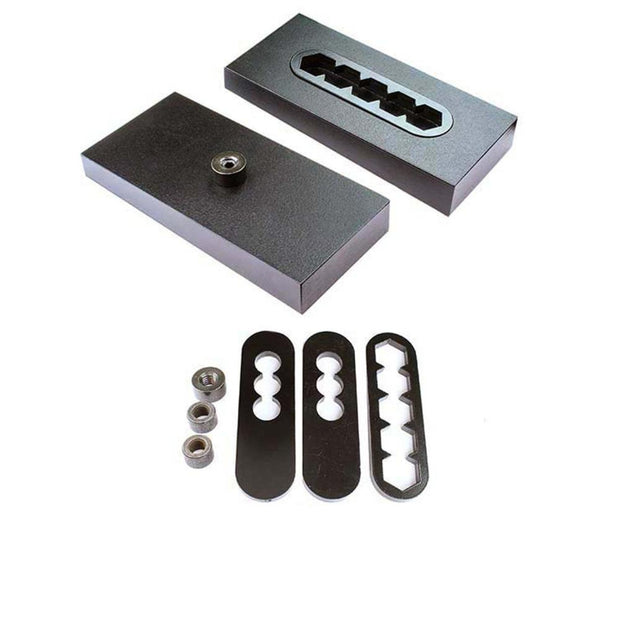 A set of an S&B 7/8" Billet Steel, 2.5 Degree Lift Block displayed on a white background.