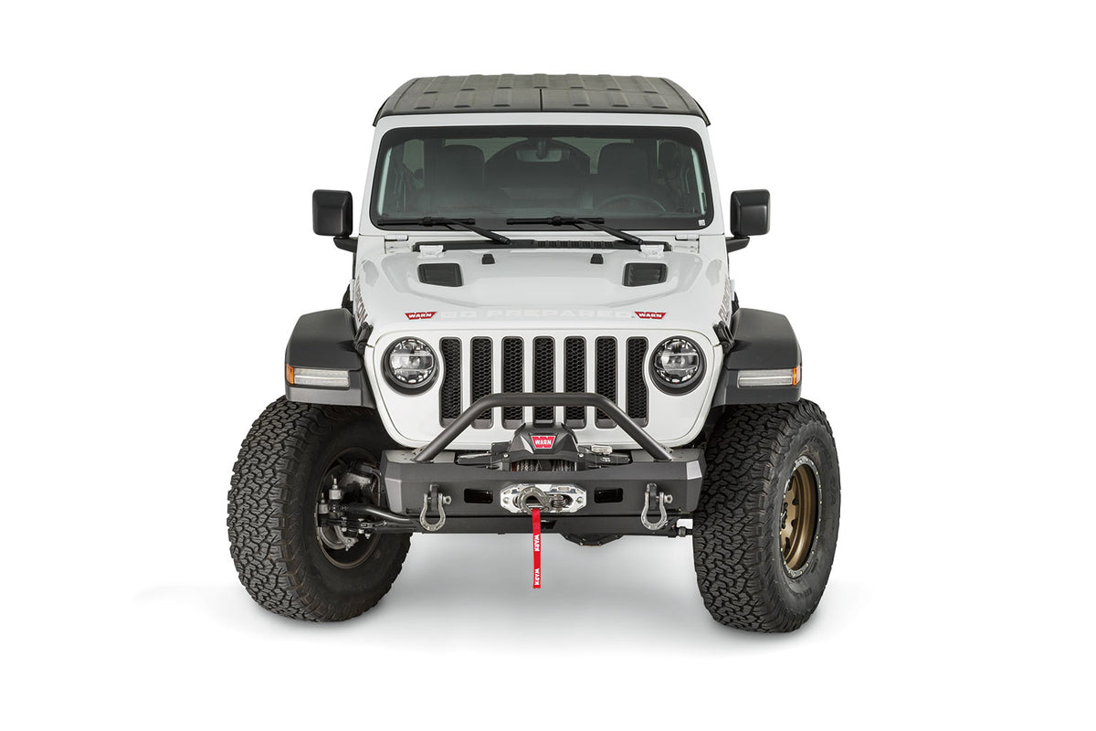 Elite Stubby Front Bumper With Grille Guard Tube For 2018-2026 Jeep Wrangler JL / 2020-2026 Jeep Gladiator JT