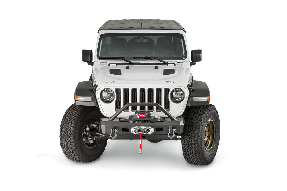 Elite Stubby Front Bumper With Grille Guard Tube For 2018-2026 Jeep Wrangler JL / 2020-2026 Jeep Gladiator JT