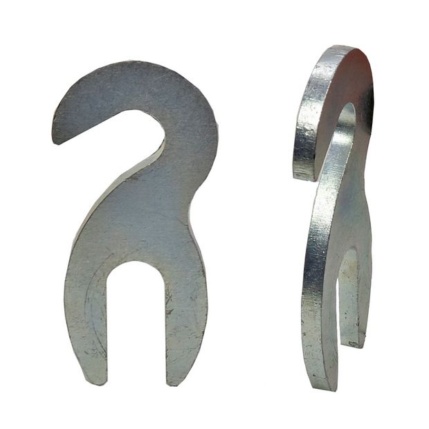 A set of four zinc plated bumper spacers designed for 2017+ Super Duty vehicles.