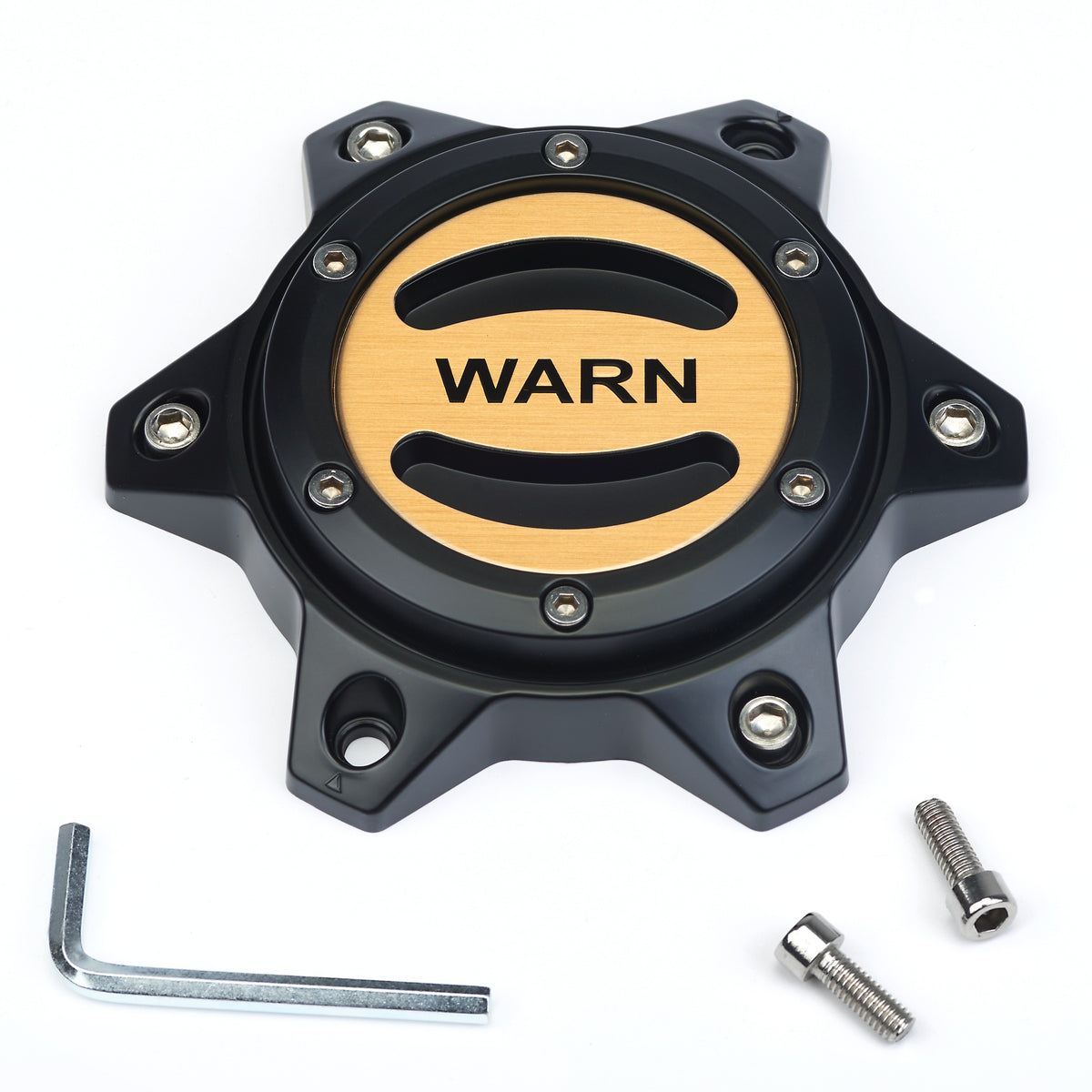 Replacement Wheel Center Cap - Black/Gold 6 Lug