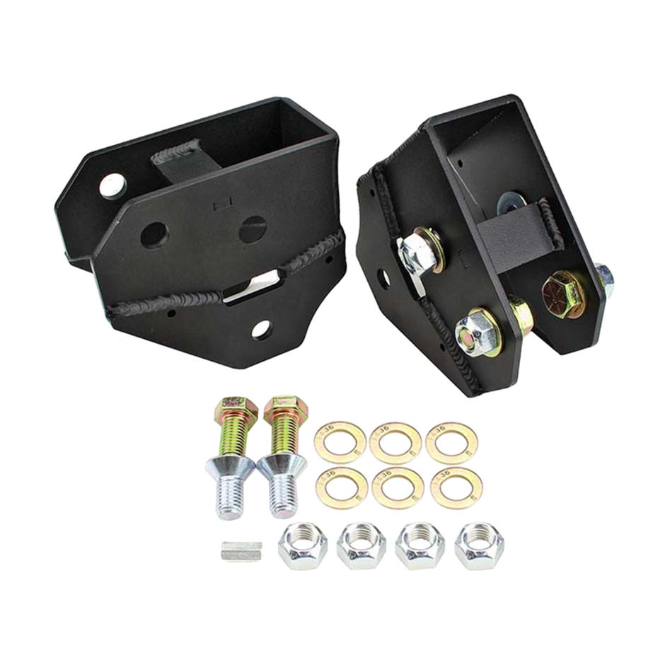 A set of a black S&B Radius Arm Drop - 2005-2022 Super Duty 2.5" Lift designed for a vehicle lift kit.