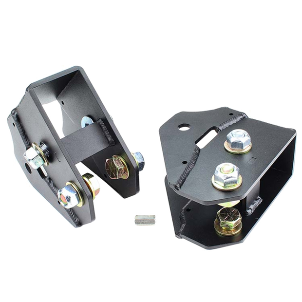 A set of a black S&B Radius Arm Drop - 2005-2022 Super Duty 2.5" Lift designed for a vehicle lift kit.