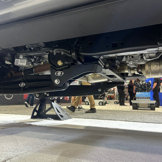 Radius Arm Drop - 2023+ Super Duty 4.5" Lift installed in a car