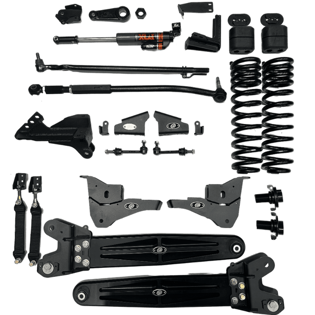 Collection of 3.5-5.5" Lift Kit For 2023+ F250/F350 suspension components on a white background