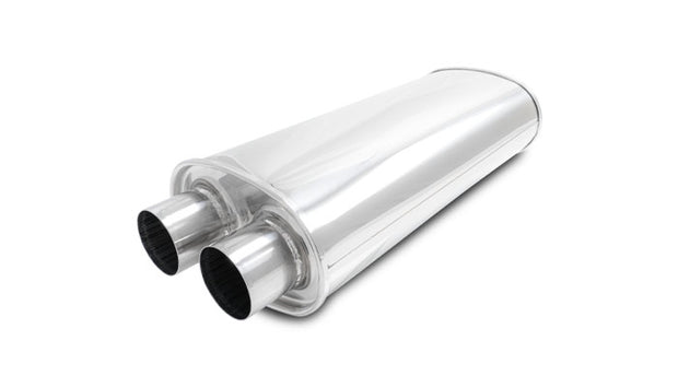 Vibrant Performance - 10538 - STREETPOWER Oval Muffler  2.50 In. Inlet/Outlet (Dual In/Out) - 18.00 In. Body Length