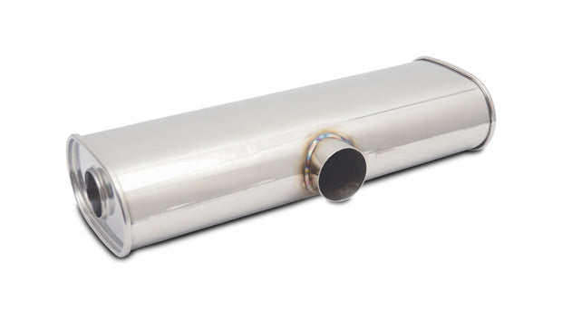 Vibrant Performance - 10633 - Transverse Oval Universal Muffler  2.50 In. Single I.D. X 2.25 In. Dual I.D.