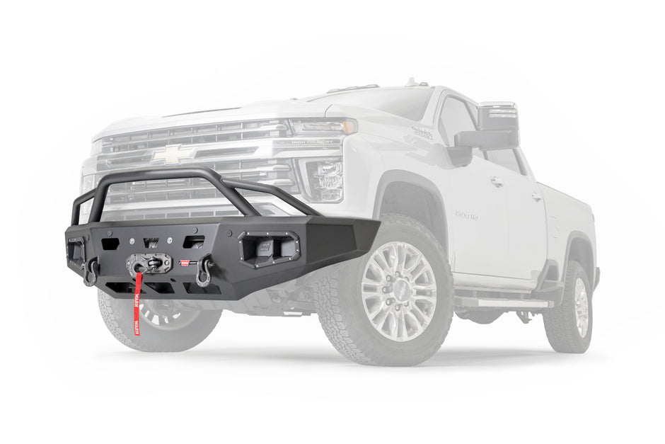 Ascent HD Front Bumper With Prerunner Grille Guard For 2020-2023 Chevrolet Silverado 2500/3500 HD