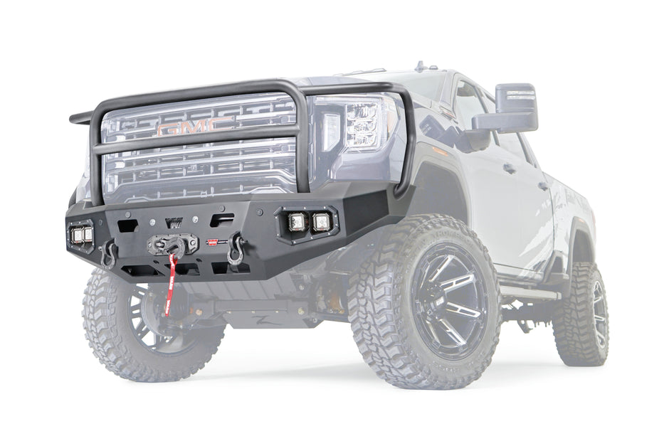 Ascent HD Front Bumper With Full Grille Guard For 2020-2023 GMC Sierra 2500/3500 HD