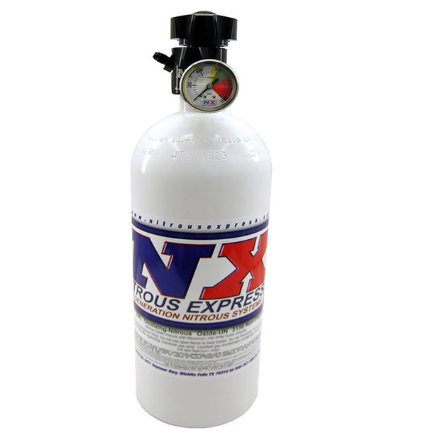 Nitrous Express - 15LB BOTTLE  W/ LIGHTNING 500 VALVE (6.89  DIA. X 26.69  TALL) WITH GAUGE - 11151