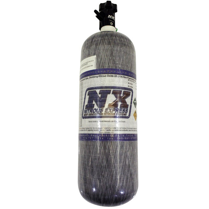 Nitrous Express - COMPOSITE BOTTLE  W/ LIGHTNING 500 VALVE -6 Bottle Nipple (6.79  DIA. X 23.25  TALL)  - 11152-6