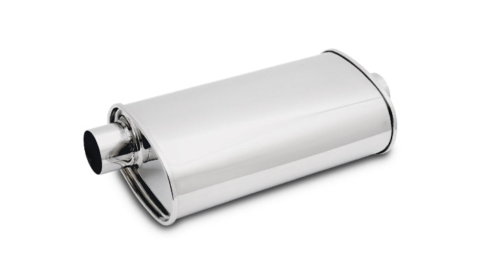 Vibrant Performance - 1133 - STREETPOWER Oval Muffler  3.50 In. Inlet/outlet (Offset-Center)