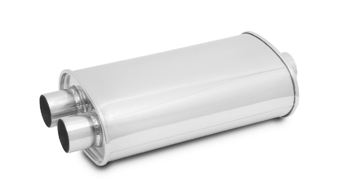 Vibrant Performance - 1136 - STREETPOWER Oval Muffler  3 In. Inlet X 3 In. Dual Outlet (Center In - Dual Out)