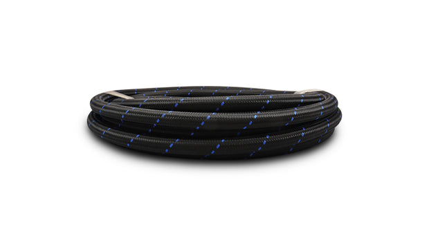 Vibrant Performance - 11968B - 10ft Roll Of Black Blue Nylon Braided Flex Hose; AN Size: -8; Hose ID: 0.44 In.;