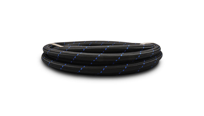 Vibrant Performance - 11992B - 5ft Roll Of Black Blue Nylon Braided Flex Hose; AN Size: -12; Hose ID 0.68 In.