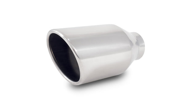 Vibrant Performance - 1342 - 4.00 In. Outlet O.D. Round SS Tip (Double Wall  Angle Cut)  2.50 In. Inlet I.D.