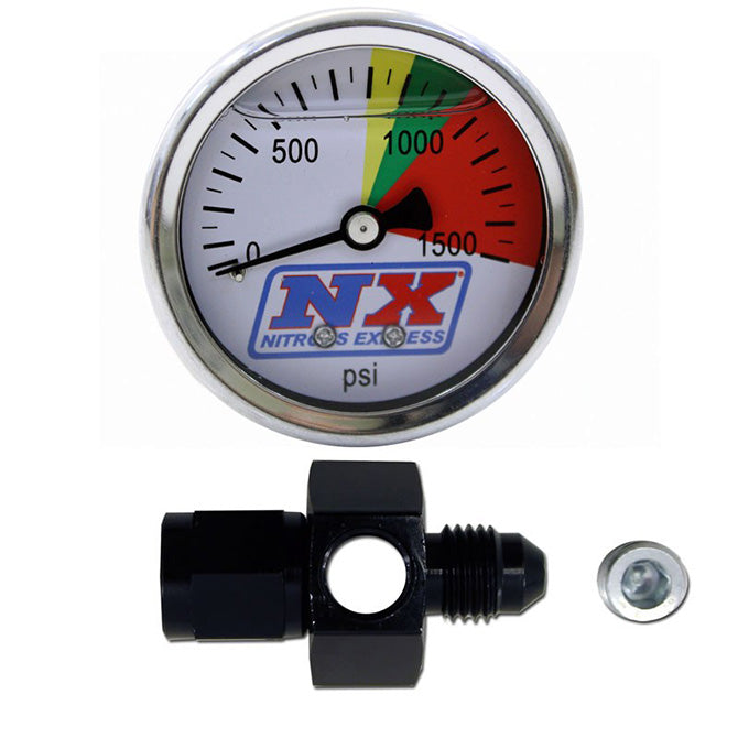 Nitrous Express - N2O FLO-THRU PRESSURE GAUGE (0-1500 PSI) 4AN - 15509
