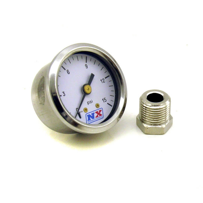Nitrous Express - PRESSURE GAUGE (0-15 PSI W/ADAPTOR) - 15511