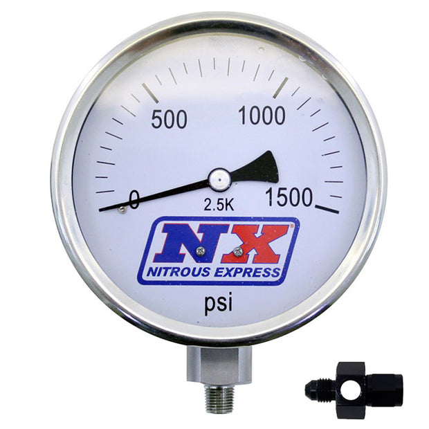 Nitrous Express - Nitrous Pressure Gauge 4 Inch-high Accuracy 8AN - 15543