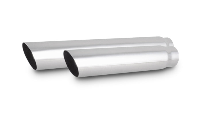 Vibrant Performance - 1554 - 3.5 In. Round SS Tip (Single Wall  Angle Cut) - 2.5 In. Inlet  20 In. Long