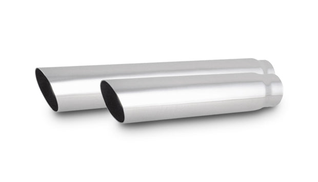 Vibrant Performance - 1559 - 3 In. Round SS Tip (Single Wall  Angle Cut) - 2.5 In. Inlet  11 In. Long