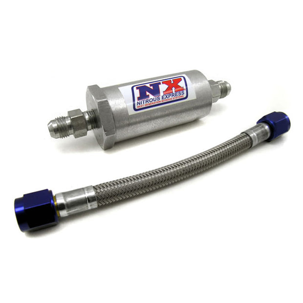 Nitrous Express - 4AN  PURE-FLO  N20 FILTER & 7  STAINLESS HOSE  (LIFETIME CLEANABLE) - 15607