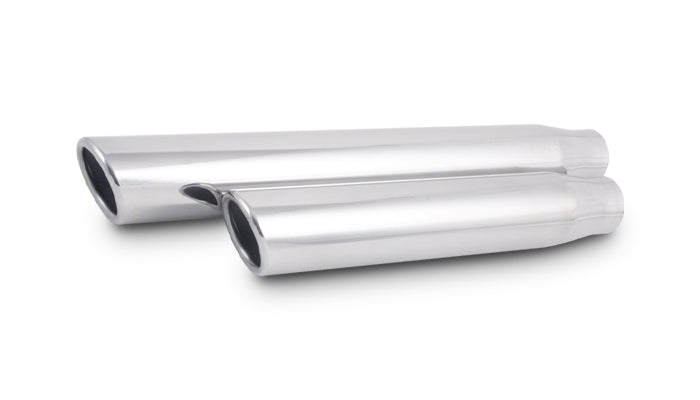 Vibrant Performance - 1578 - 3.5 In. Round SS Tip (Single Wall  Angle Cut) - 3 In. Inlet  11 In. Long