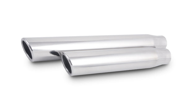Vibrant Performance - 1578 - 3.5 In. Round SS Tip (Single Wall  Angle Cut) - 3 In. Inlet  11 In. Long
