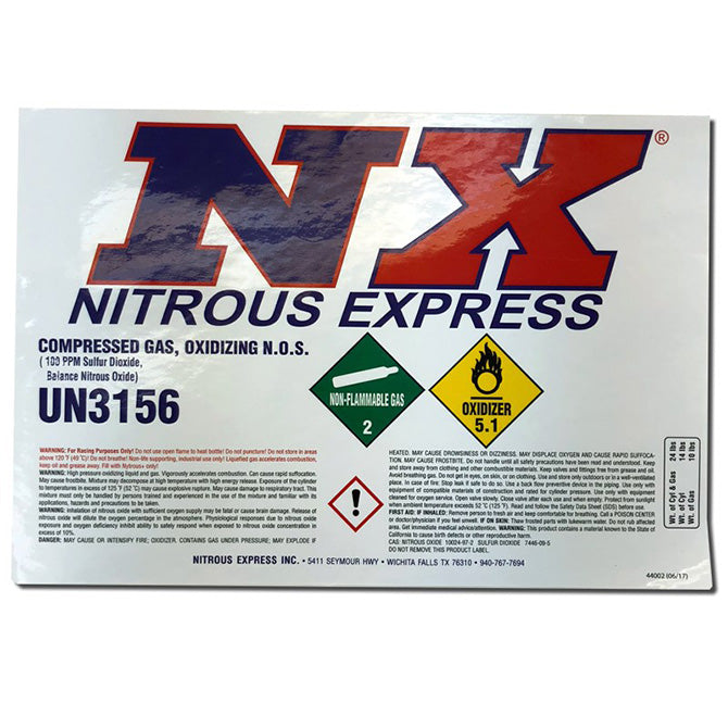 Nitrous Express - BOTTLE DECAL FOR 10LB BOTTLE - 15994