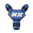 Nitrous Express - 6AN X 4AN X 4AN  BILLET PURE-FLO  Y  FITTING (BLUE) - 16084