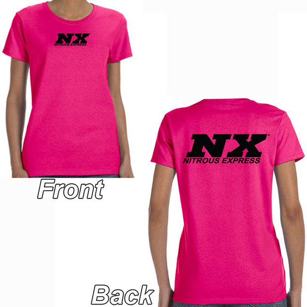 Nitrous Express - Pink T-Shirt With Black NX Logo Front And Back Medium - 16531