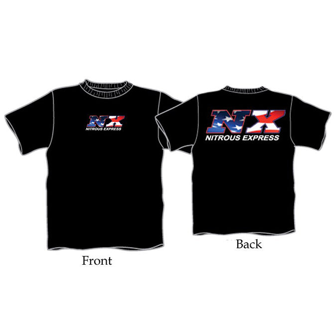 Nitrous Express - Black T-Shirt With American Flag NX Logo XXXL - 16549