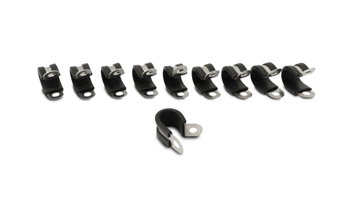 Vibrant Performance - 17191 - Stainless Steel Cushion P-Clamp For 0.375 In. O.D. Hose - Pack Of 10