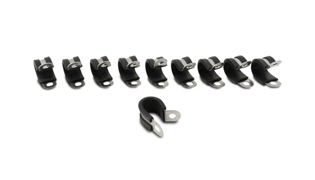 Vibrant Performance - 17196 - Stainless Steel Cushion P-Clamp For 1.25 In. O.D. Hose - Pack Of 10