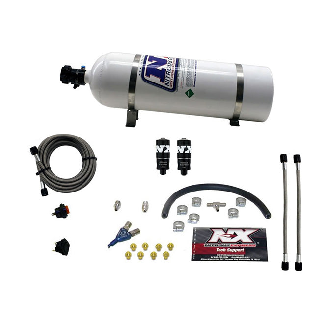 Nitrous Express - HITMAN EFI SINGLE NOZZLE PIRANHA SYSTEM (35-50-75HP ) WITH 15LB BOTTLE - 20001-15