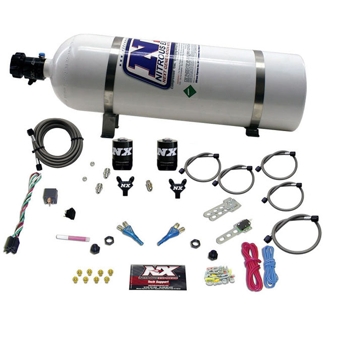 Nitrous Express - FORD EFI DUAL NOZZLE (100-300HP) WITH 15LB BOTTLE  - 20115-15