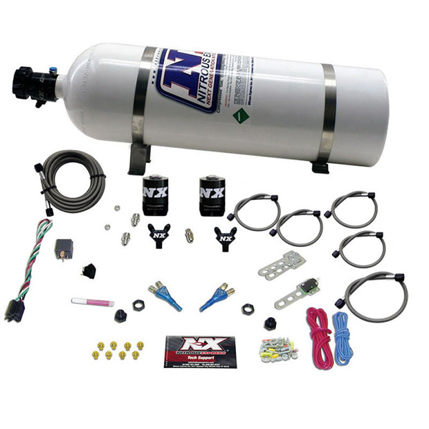 Nitrous Express - FORD EFI DUAL NOZZLE (100-300HP) WITH 15LB BOTTLE  - 20115-15