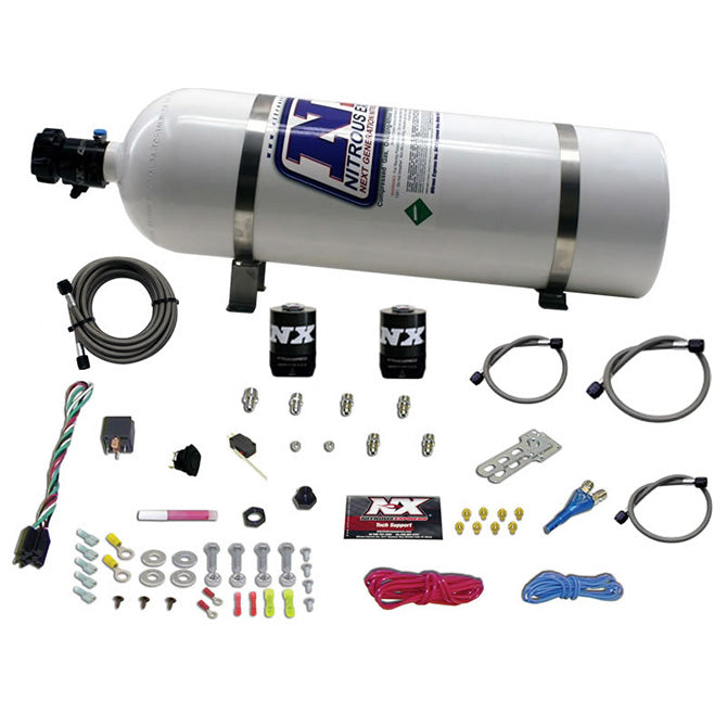 Nitrous Express - GM EFI RACE (100-150-200-250HP) SINGLE NOZZLE WITH 15LB BOTTLE - 20118-15