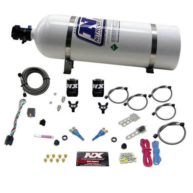 Nitrous Express - DODGE  92- 95 TBI (50-75-100-125HP) DUAL NOZZLE WITH 15LB BOTTLE  - 20213-15