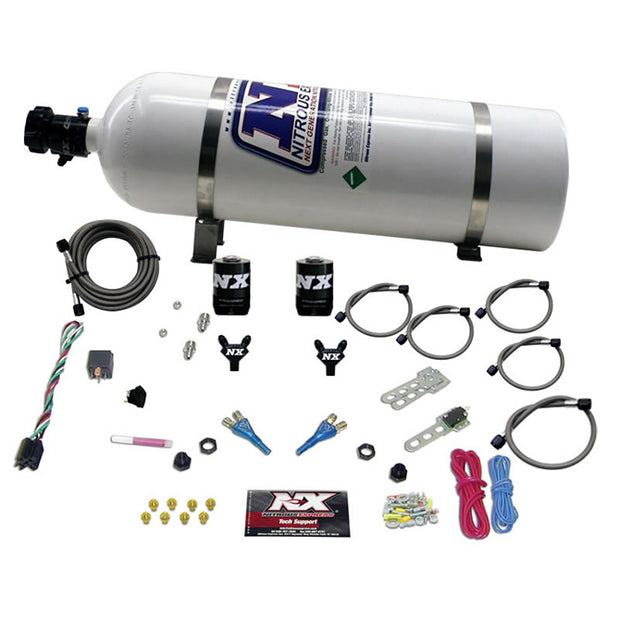 Nitrous Express - GM EFI DUAL NOZZLE (100-300HP) WITH 15LB BOTTLE  - 20215-15