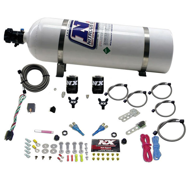 Nitrous Express - DUAL NOZZLE SPORT COMPACT SYSTEM W/ 15LB BOTTLE (35-50-75HP) - 20616-15