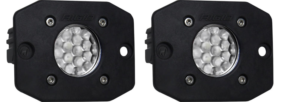RIGID Ignite Back-Up Kit Diffused Lens Flush Mount Black Housing Pair