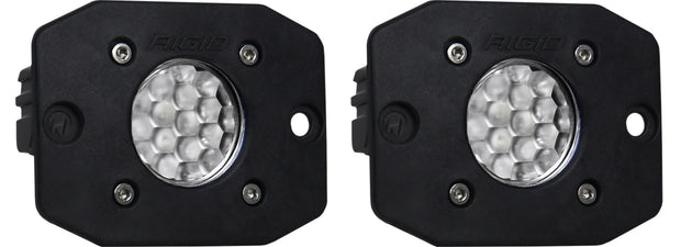 RIGID Ignite Back-Up Kit Diffused Lens Flush Mount Black Housing Pair