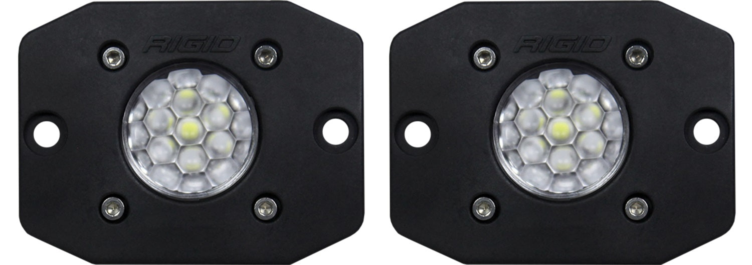 RIGID Ignite Back-Up Kit Diffused Lens Flush Mount Black Housing Pair