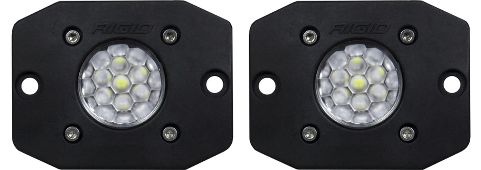 RIGID Ignite Back-Up Kit Diffused Lens Flush Mount Black Housing Pair