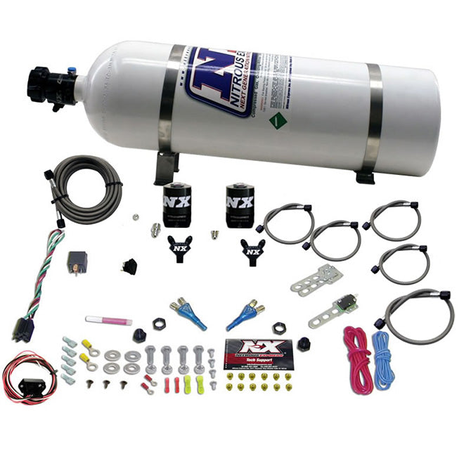 Nitrous Express - NISSAN / INFINITY DUAL NOZZLE (35-150HP) W/ 15LB BOTTLE - 20716-15
