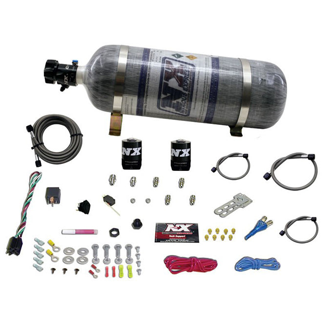 Nitrous Express - E85 UNIVERSAL SINGLE NOZZLE SYSTEM FOR EFI WITH COMPOSITE BOTTLE  - 20915E85-12