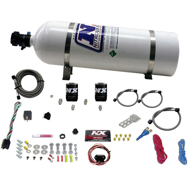 Nitrous Express - UNIVERSAL FLY BY WIRE SINGLE NOZZLE SYSTEM 15LB BOTTLE  INCLUDES TPS SWITCH - 20919-15